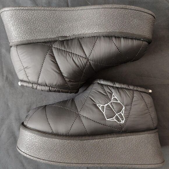 NWOT ♡ Naked Wolfe ♡ Buffy Fur Lined Puffer Platform Boots in Black - Picture 4 of 8